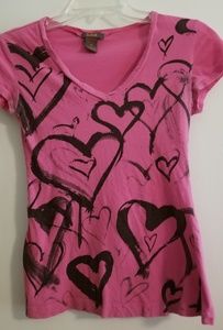 Pink Hearts Juniors or Petite T-Shirt